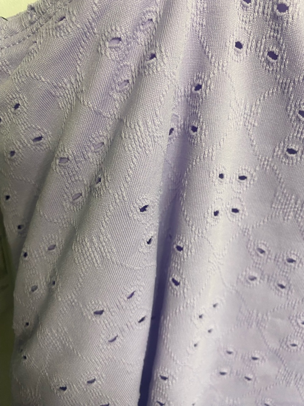 Lavender Eyelet Pointelle One Piece Swimsuit Button Front Ruffle Back 2X NWT - Picture 6 of 6